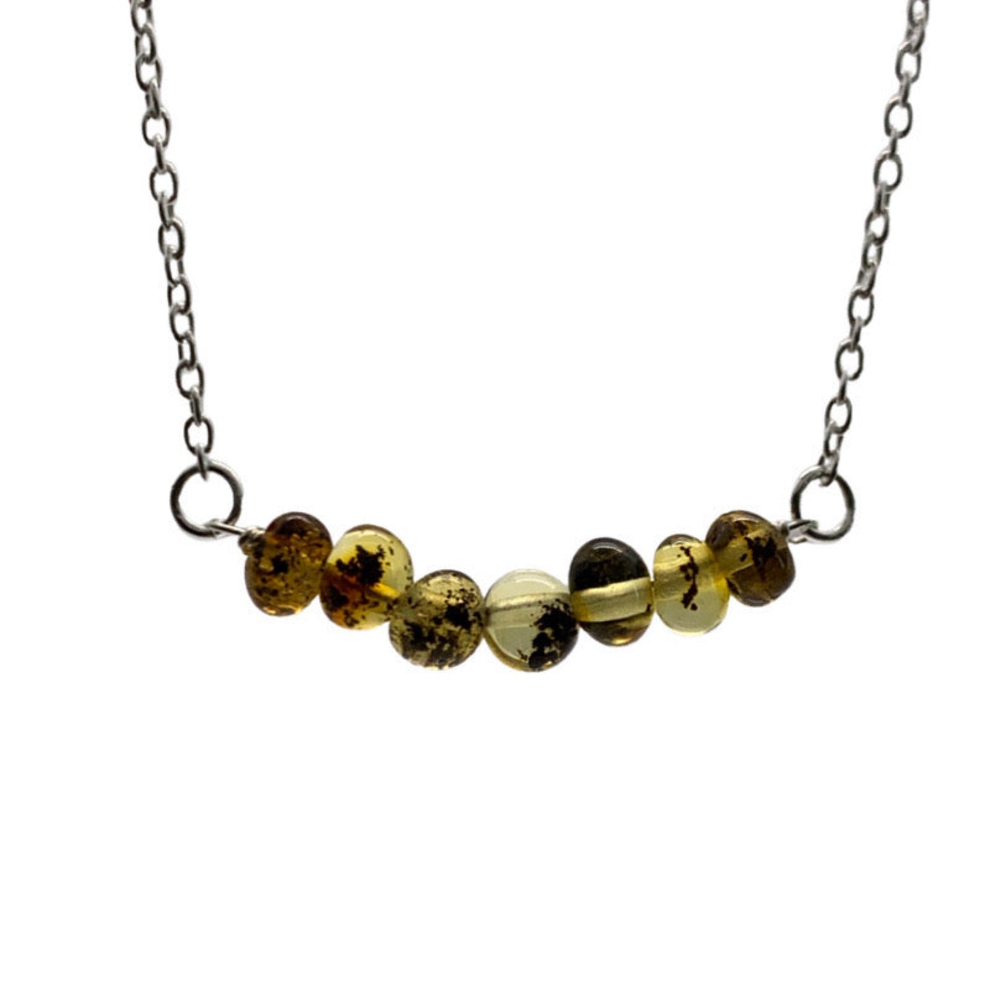 Sterling Silver-Olive Amber-18"