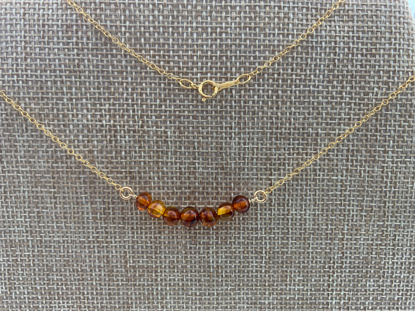 14kt Gold filled-Caramel Amber-18"