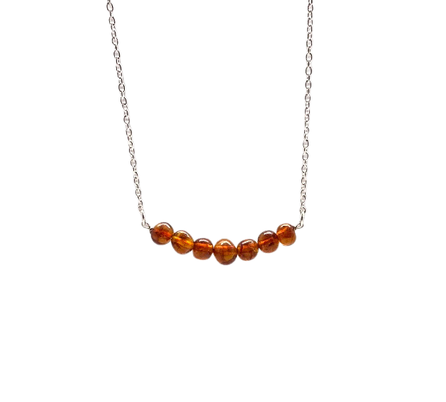 Sterling Silver-Caramel Amber-18"