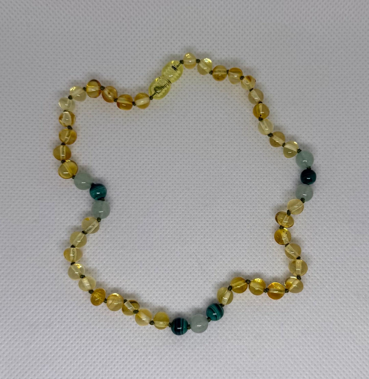 Gold Amber, Aventurine & Malachite-11 inch