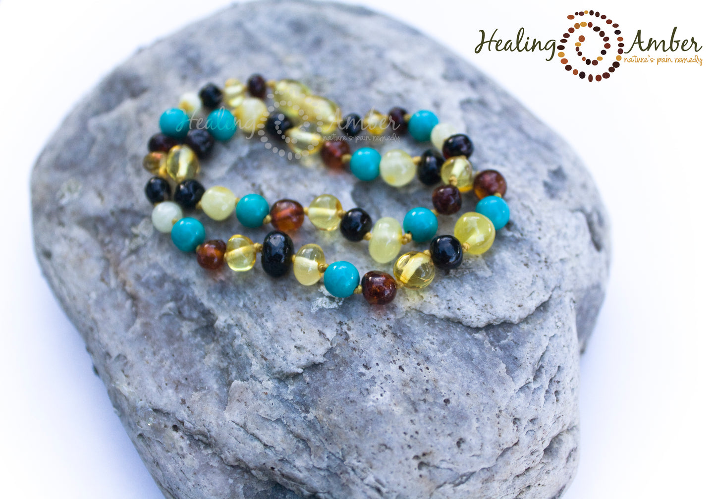 Multi Amber & Turquoise Gemstone-13 inch