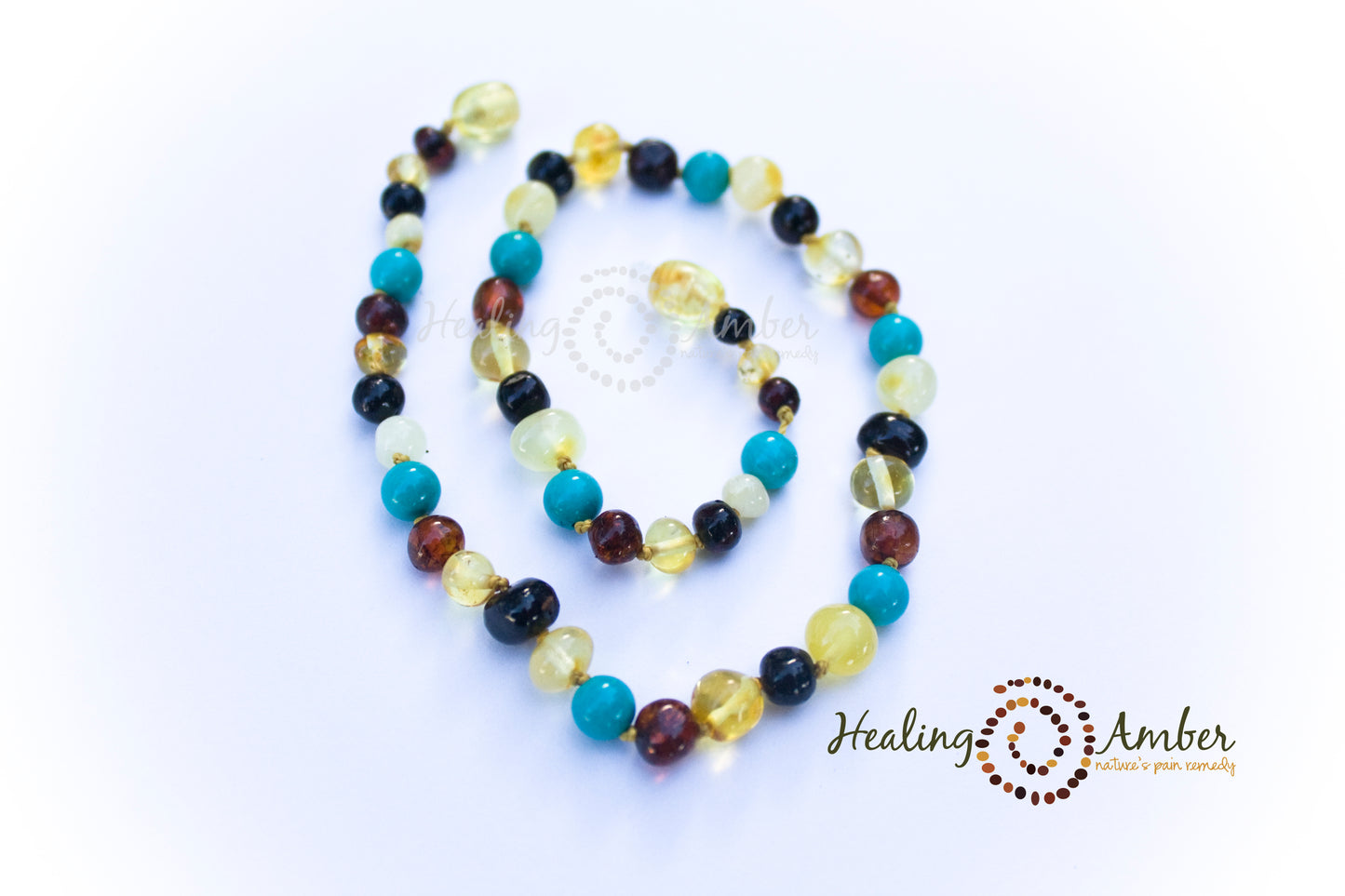 Multi Amber & Turquoise Gemstone-5.5" clasp