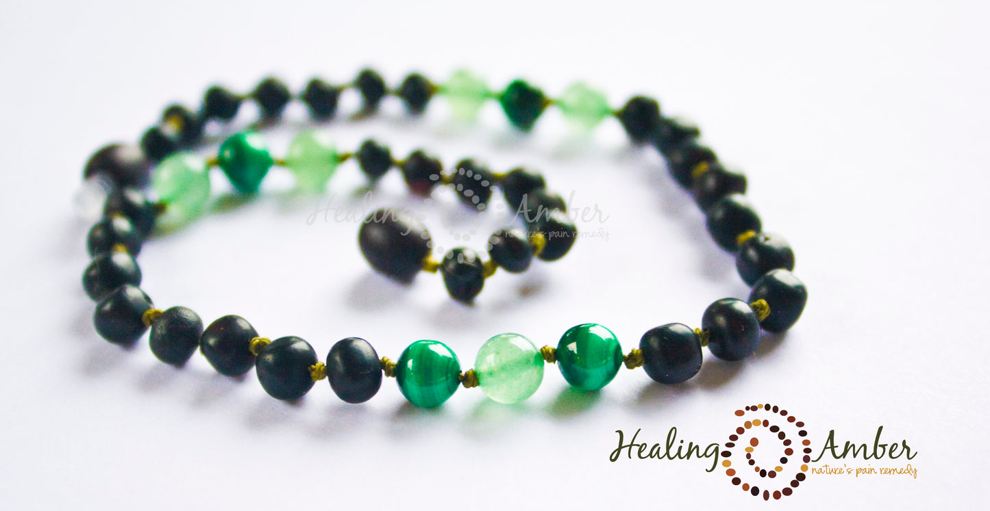 Raw Molasses, Green Aventurine & Malachite-13 inch