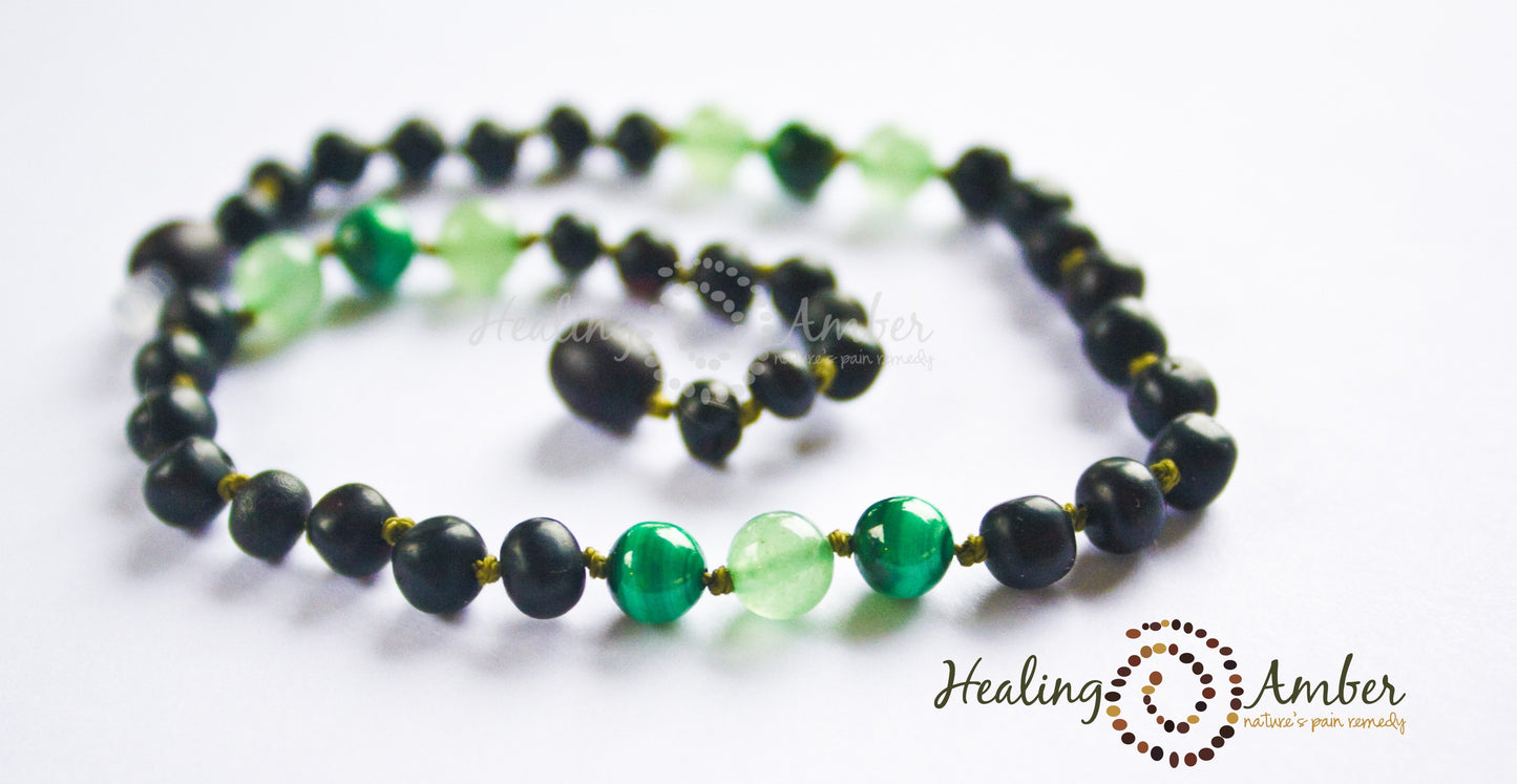 Raw Molasses, Aventurine & Malachite-15 inch