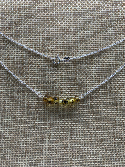 Sterling Silver-Olive Amber-18"