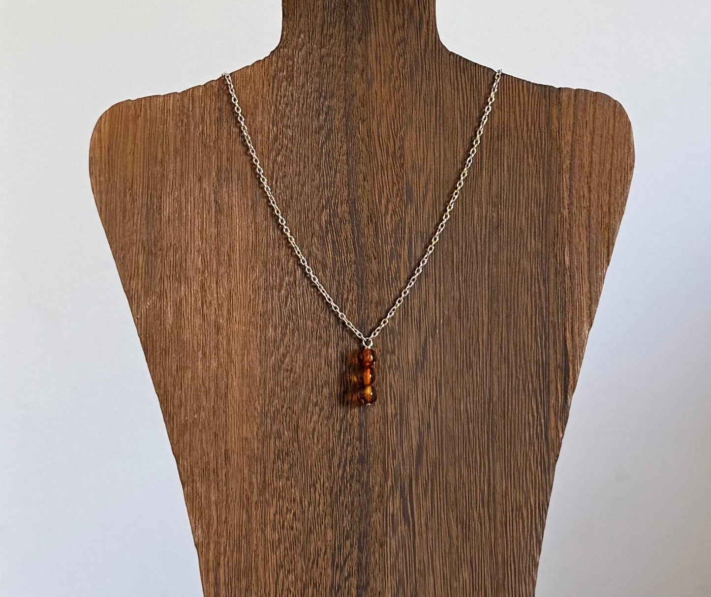 Sterling Silver-Caramel Drop-18 inches