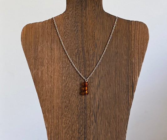 Sterling Silver-Caramel Drop-18 inches