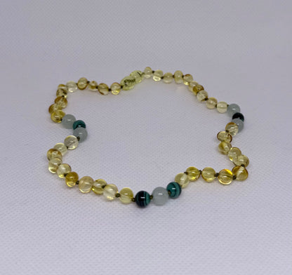 Gold Amber, Aventurine & Malachite-11 inch