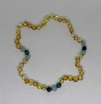 Gold Amber, Aventurine & Malachite-11 inch