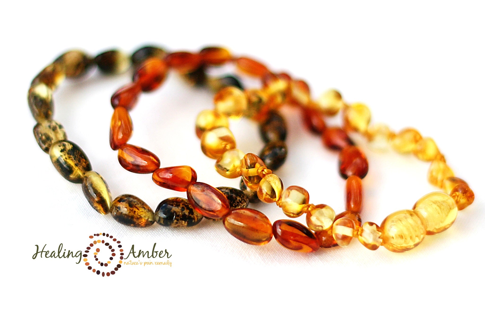 Raw Amber Healing Bracelet Made of Multicolor Baltic Amber.