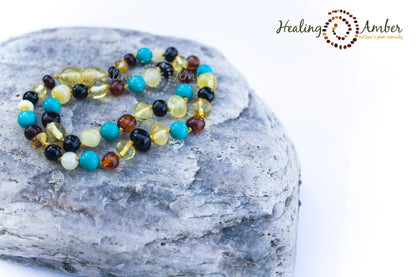 Multi Amber & Turquoise Gemstone-18 inch