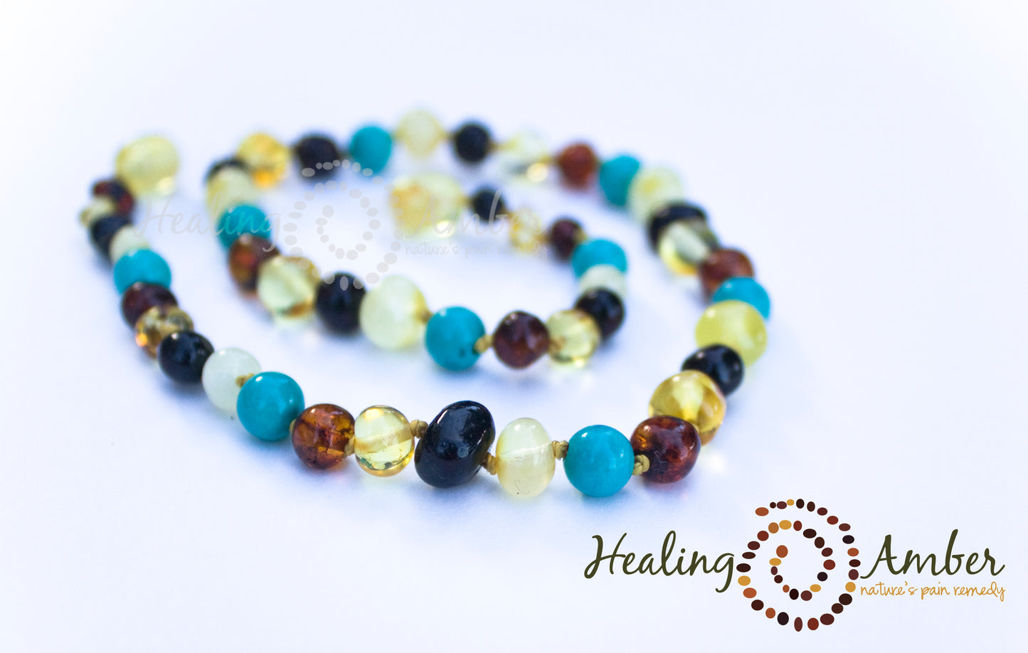 Multi Amber & Turquoise Gemstone-20 inch